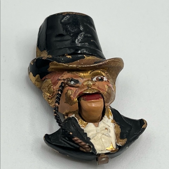 Antique Edgar Bergen Charlie McCarthy Enamel Fur Clip - Picture 5 of 7